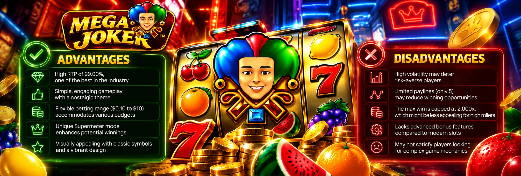 Mega Joker pros and cons